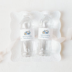 Sweet Little Pumpkin Blue Autumn Baby shower Waterfles Etiket