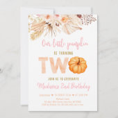 Sweet Little Pumpkin Boho Second Birthday Kaart (Voorkant)