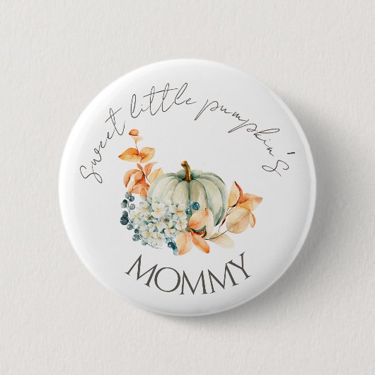Sweet Little Pumpkin Herfst Baby shower Button mam (Voorkant)
