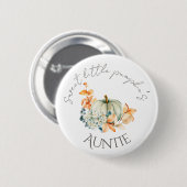 Sweet Little Pumpkin Herfst Baby shower Button tan (Voorkant /achterkant)