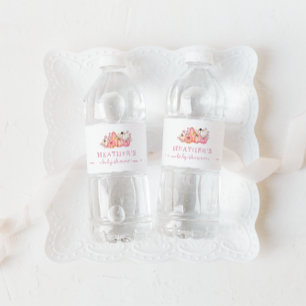 Sweet Little Pumpkin Pink Autumn Baby shower Waterfles Etiket