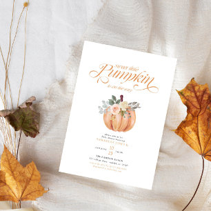 Sweet Little Pumpkin Pink Floral Herfst Baby showe Kaart