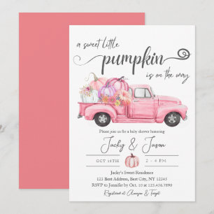 Sweet Little Pumpkin Pink Girl Baby shower Kaart