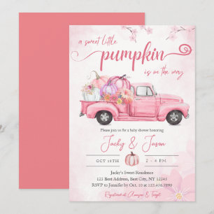 Sweet Little Pumpkin Pink Girl Baby shower Kaart
