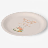 Sweet Little Pumpkin Roze & Oranje Baby shower Papieren Bordje (Gekanteld)