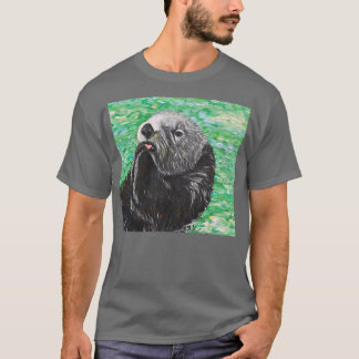 Sweet Little Sea Otter Painting T-shirt