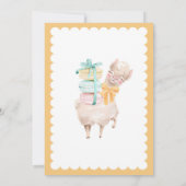 Sweet Llama Pastel Invitation d'anniversaire avec  (Dos)