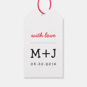 Sweet Love and Arrow Wedding Bedankt Gift Label Cadeaulabel (Achterkant)