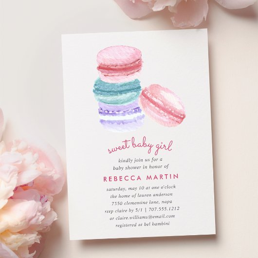 Sweet Love | Baby shower Macaron Invitation