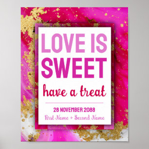 Sweet Love Bat Mitzvah Trouwdessert Snoep Bar Poster