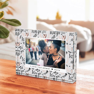 Sweet Love Bloc photo légende personnalisée