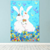 Sweet Love Canvas Koppel Konijntje Afdruk (Insitu (Houten vloer))