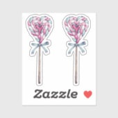 Sweet Love Coeur Marshmallow Lollipop Sticker (Feuille)