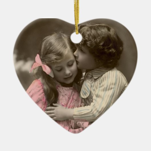 Sweet Love  Couple's gepersonaliseerd Keramisch Ornament (Voorkant)