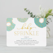 Sweet Love | Donut Baby Sprinkle Folie Uitnodiging (Staand Voorkant)