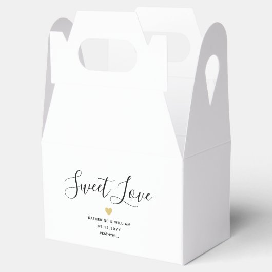Sweet Love Elegant Zwart-wit bruiloft Bedankdoosjes (Geopend)