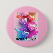 Sweet Love-knop Ronde Button 7,6 Cm (Voorkant)