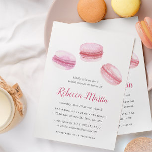 Sweet Love Roze Macaron Bridal Shower Kaart