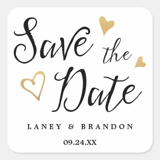 Sweet Love Save the Date Gepersonaliseerde Sticker (Voorkant)