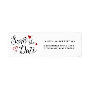 Sweet Love Save the Date Return Address Rood Etiket
