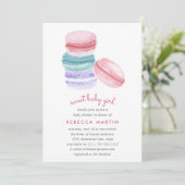 Sweet Love | Uitnodiging Baby shower Macaron (Staand voorkant)