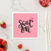 Sweet Love Valentijn typografie | Papieren Servett Servet (Insitu)
