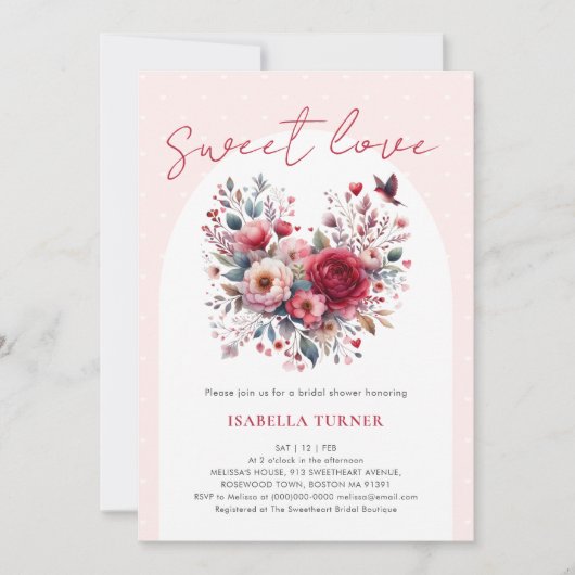 Sweet Love Valentijn Vrijgezellenfeest Kaart (Voorkant)