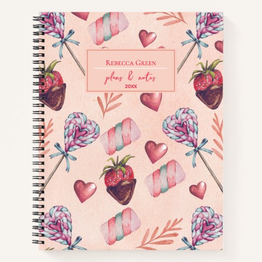 Sweet Love Valentine's Day Romance Spiral Carnet (Devant)