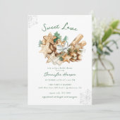 Sweet Love Winter Holiday Bridal Shower Invitation (Debout devant)
