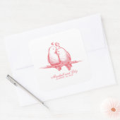 Sweet Lovebirds Valentijn Bruiloft Sticker Seal (Envelop)