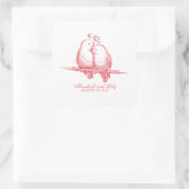Sweet Lovebirds Valentijn Bruiloft Sticker Seal (Tas)