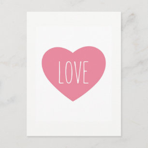 Sweet lovely pink heart love briefkaart