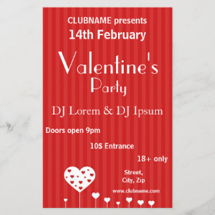 Sweet Lovely Romantic Hearts Valentijnsdag Flyer