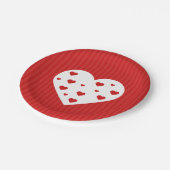Sweet Lovely Romantic Red White Hearts Papieren Bordje (Gekanteld)