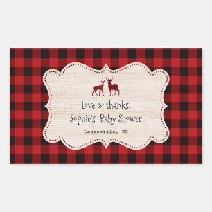 Sweet Lumberjack Little Hunter Baby shower Rechthoekige Sticker