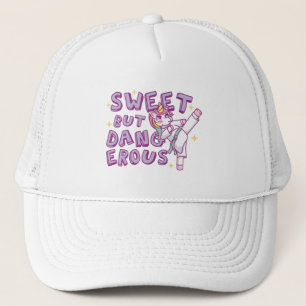 Sweet maar gevaarlijk Karate Unicorn Trucker Hat Trucker Pet