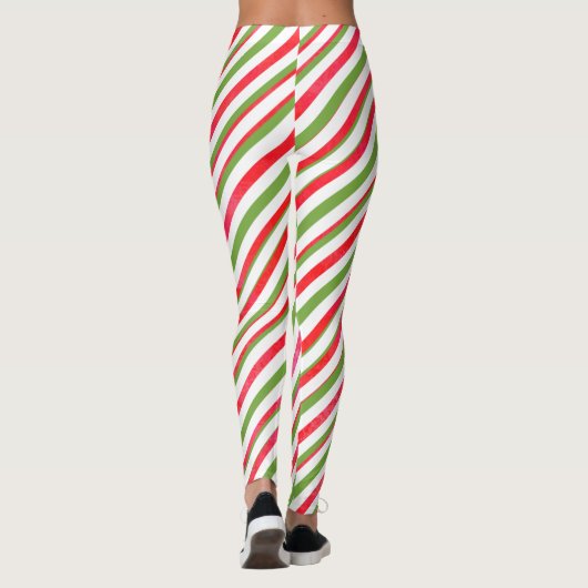 Sweet, maar verdraaide groene en rode snoepriet, g leggings (Achterkant)