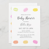 Sweet Macaron Baby Shower Invitations (Devant / Derrière)