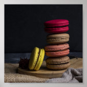 Sweet Macarons keuken Poster Macarons Rood Geel (Voorkant)