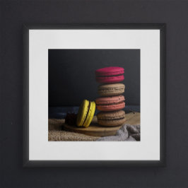 Sweet Macarons keuken Poster Macarons Rood Geel