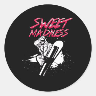 Sweet Madness Wintersport Snowboarden Ronde Sticker