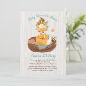 Sweet mamma fox & baby fox babyshower uitnodiginge kaart (Staand voorkant)