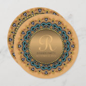 Sweet Marocain Dinner Party Gold Invitation (Devant / Derrière)