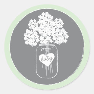 Sweet Mason Jar Baby shower Favoriser Sticker