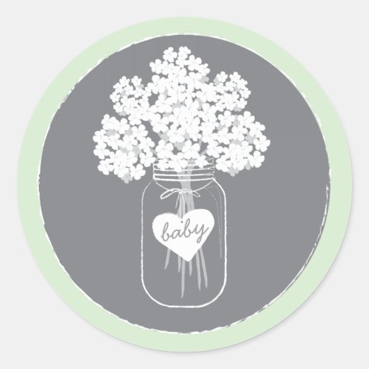 Sweet Mason Jar Baby shower Favoriser Sticker (Devant)