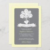 Sweet Mason Jar Invitation au Baby shower neutre (Devant / Derrière)