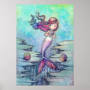 Sweet Mermaid Fantasy Art beroemd gemaakt door Mol Poster