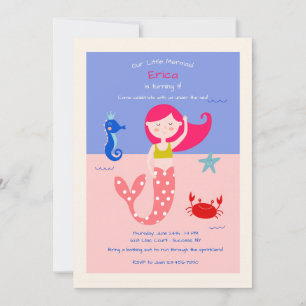 Sweet Mermaid Invitation Kaart