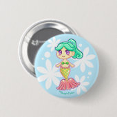 Sweet Mermaid Pinback Button (Blauwgroen) (Voorkant /achterkant)