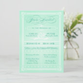 Sweet Mint Green Faire-part de mariage style affic (Debout devant)